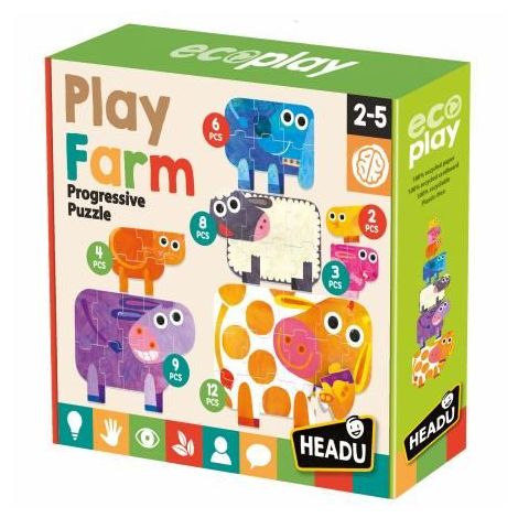 Headu Ecoplay - Puzzle Progresiv - Sa Ne Jucam Cu Ferma - imagine 7